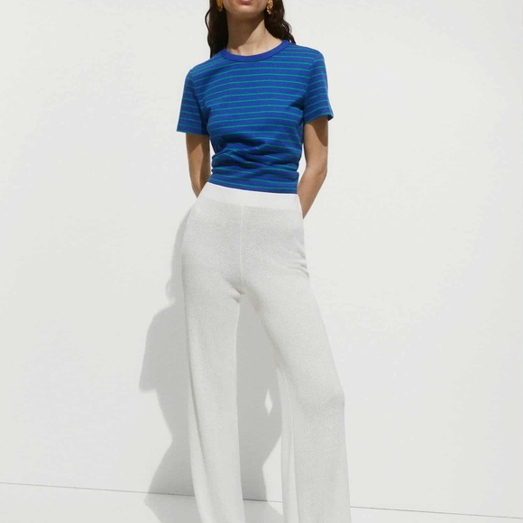 Mango Cream Straight Leg Trousers - Picture 1 of 4